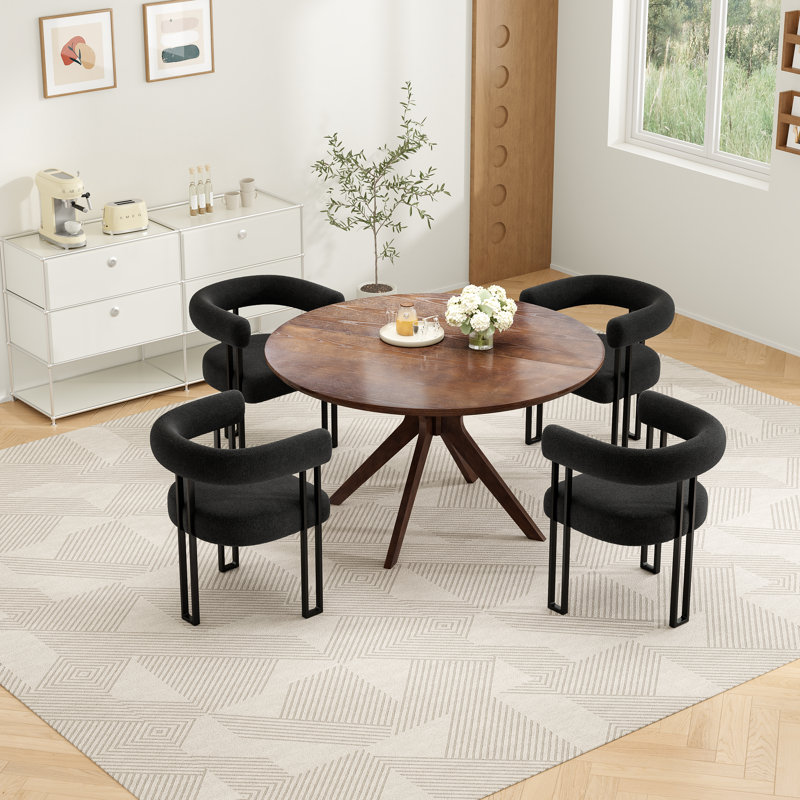 5-person Dining Set, Black
