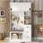 Modern Entryway Hall Tree with 3 Shelves, Drawers, and Coat Rack