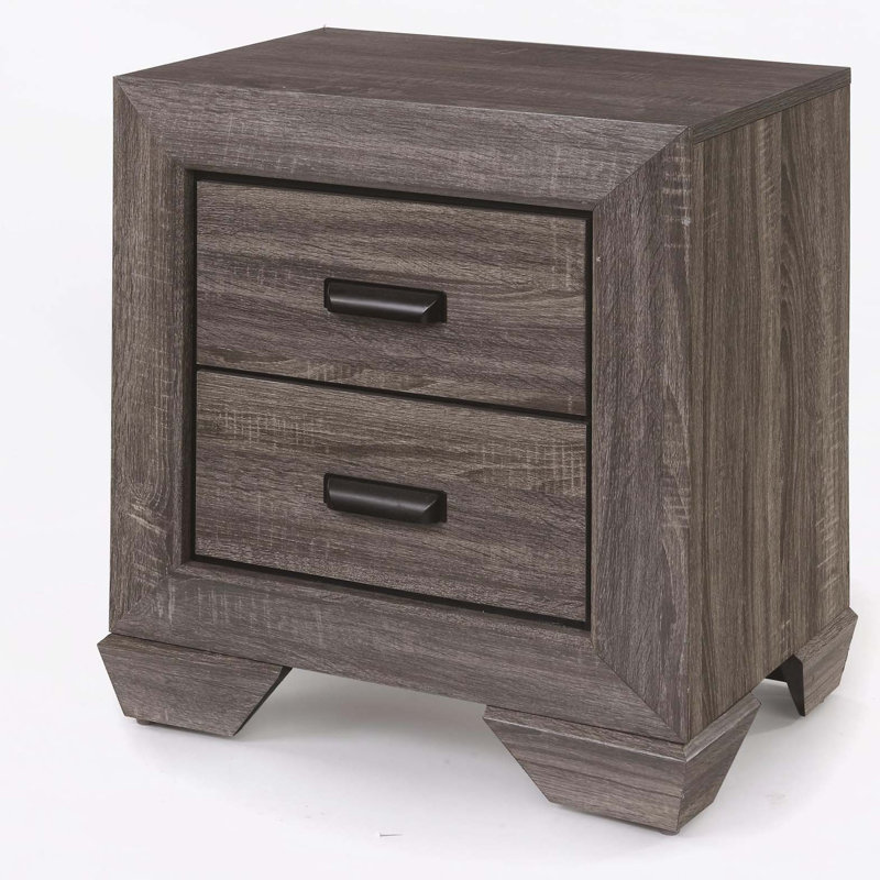 Lyndon Weathered Gray Grain Finish Nightstand
