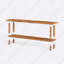 Meuble télé en bois massif Venice avec tablettes ouvertes, console multimédia à 2 niveaux, style minimaliste-110257341