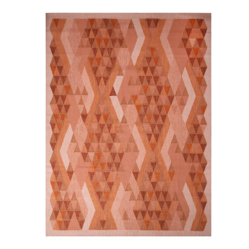 Rug & Kilim’S Scandinavian Inspired Orange And Brown Wool Rug, Rectangle 5' x 8'