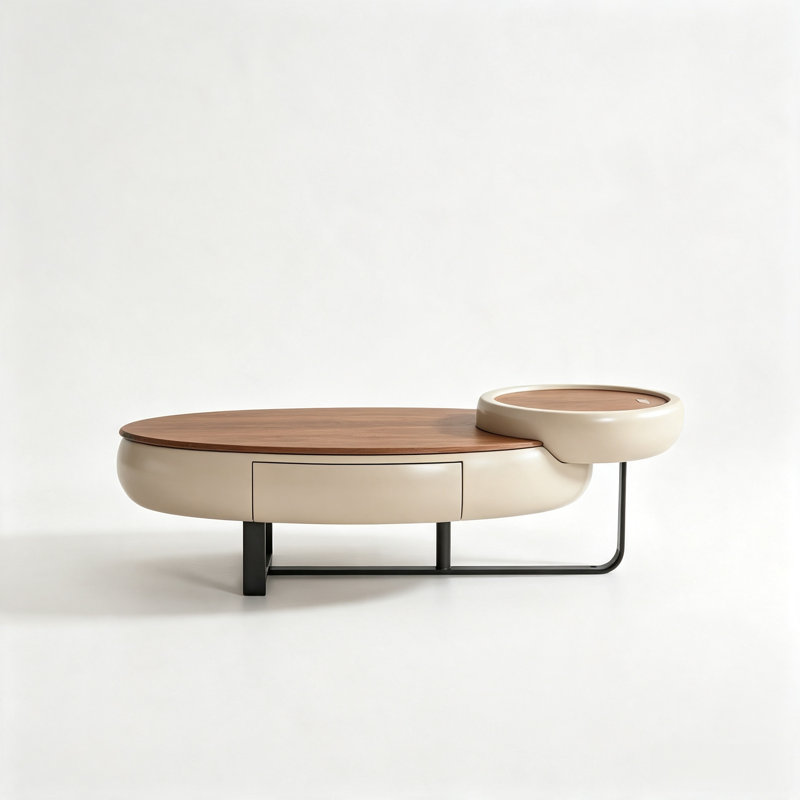 Table basse 51.19, H 15,35 po x l 51,18 po x P 24,41 po, Brun / Argenté