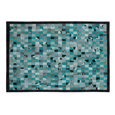 Burkeville Geometric Leather Area Rug