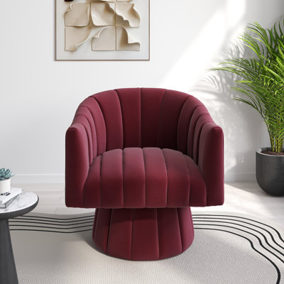 Ghinita Velvet Swivel Barrel Chair