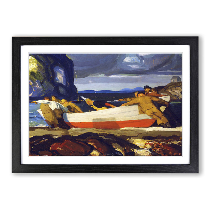 The Big Dory by George Bellows - Picture Frame Painting, 48cm H x 65cm W x 2cm D, Black Framed