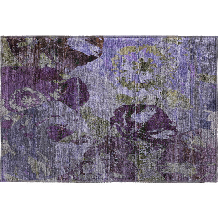Premium Machine Washable Cerrito AMF555 Purple Rug
