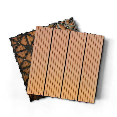 Ensemble de tuiles de terrasse en bois et en plastique composite de 20 pièces