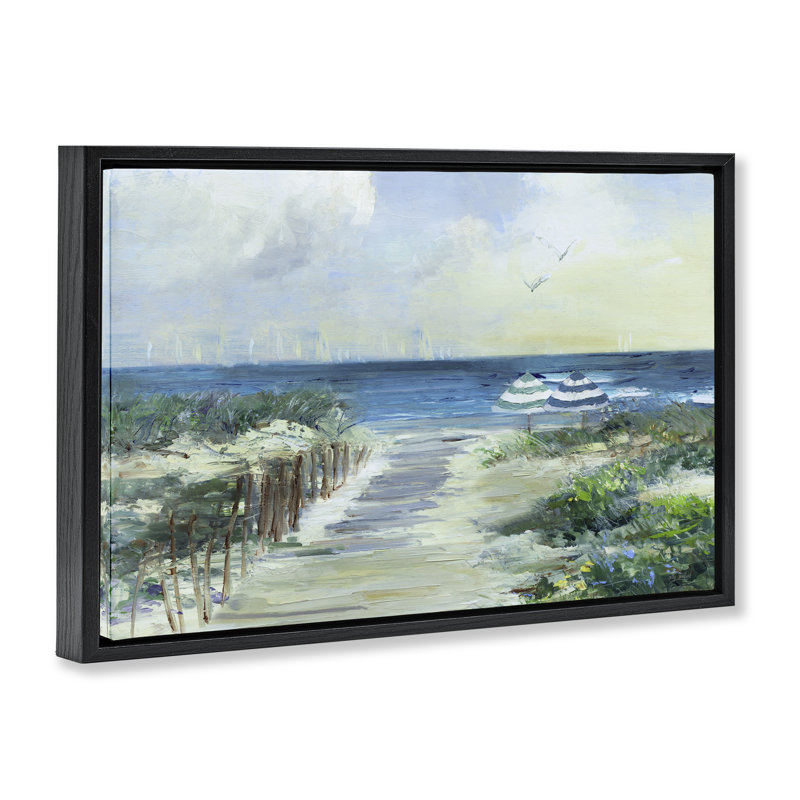 Cadre flottant deux parasols de plage, conception de Sally Swatland, Cadre flottant noir de jais, H 17 po x l 25 po