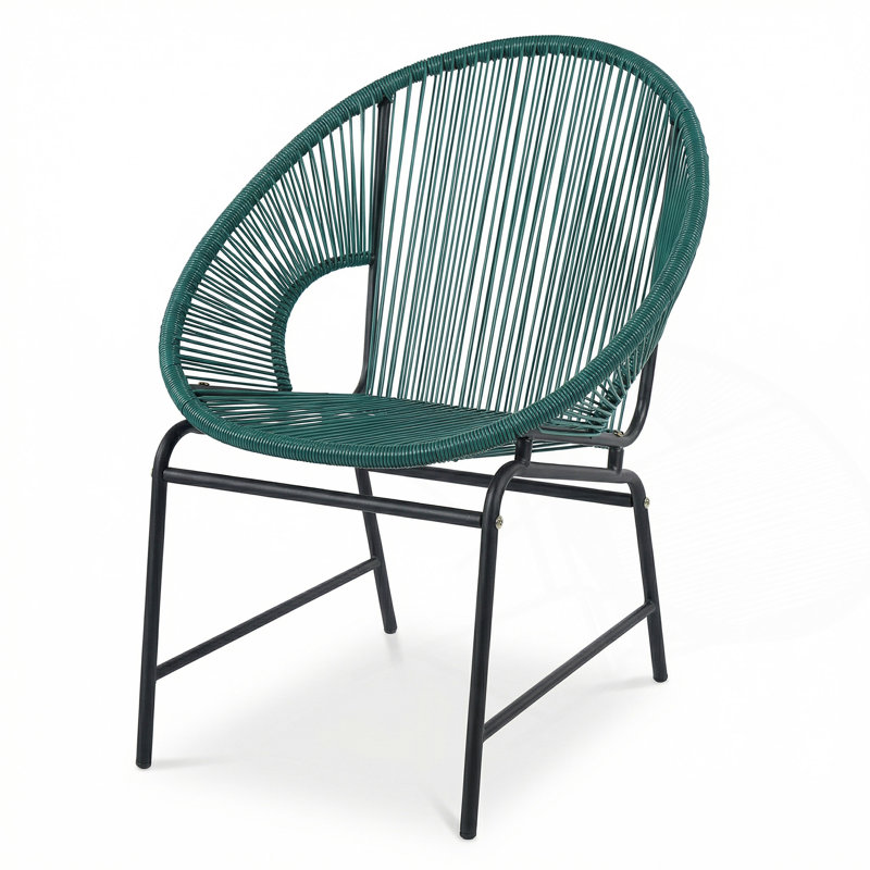 Chaise d'extérieur en osier, ensemble de 2, Sarcelle