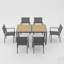 Ensemble repas 7 pièces pour patio avec table HDPS robuste et chaises en textilène pour une utilisation extérieure toutes saisons-131285077