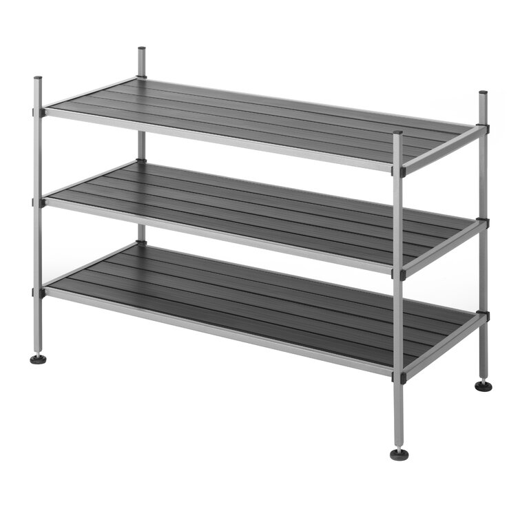 USTECH 3 Tier Shoe Rack, Silver