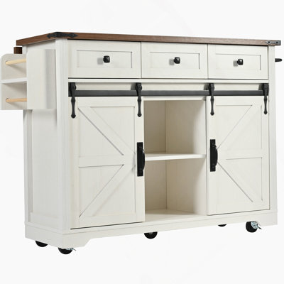 53.7" W Wood Kitchen Island with Drop Leaf by Gracie Oaks