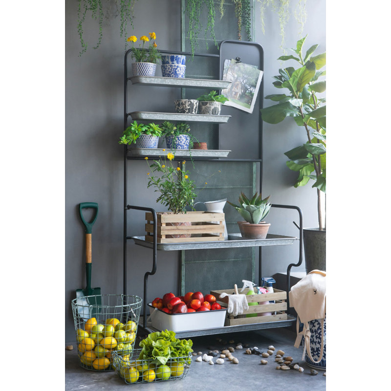 Étagère de rangement en métal 36 po x 18,5 po x 70 po pour l'extérieur
