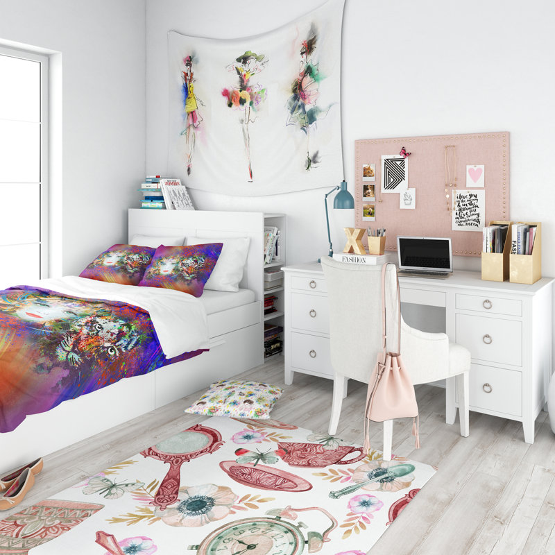 Ensemble de housse de couette modern adolescent, Housse simple + 1 taie décorative