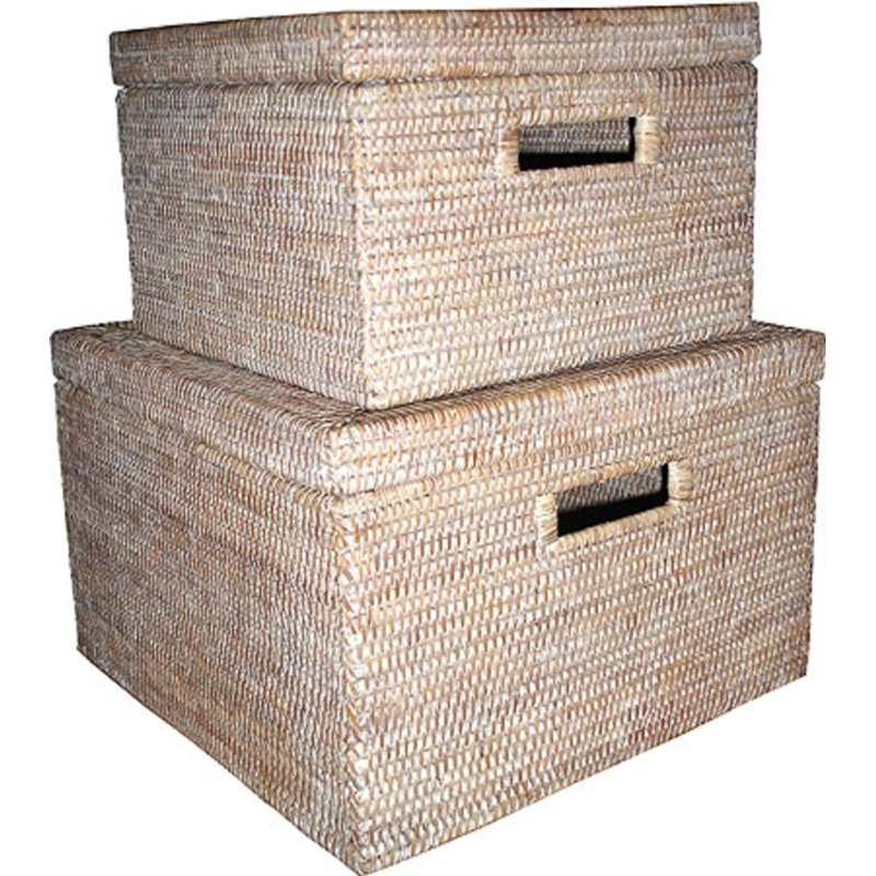 Wicker Decorative Basket Set, White Wash
