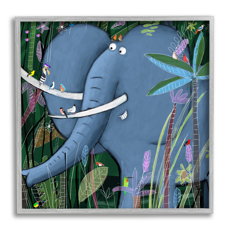 Éléphant, safari, art pour enfants, H 12 po x l 12 po x P 1,5 po, Estampe numérique Farmhouse