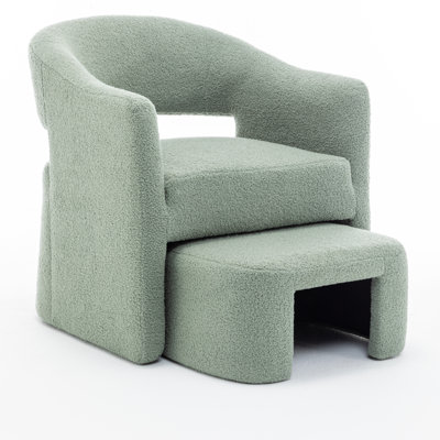 Upholstered Barrel Chair With Ottoman
