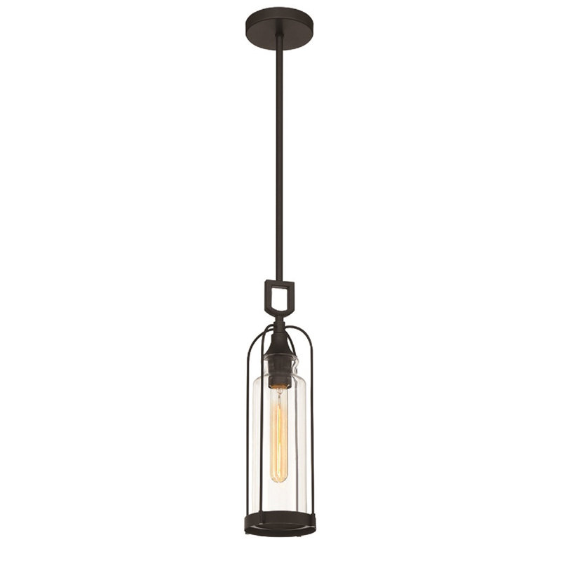 Mini-luminaire suspendu d'extérieur 1 lumière YASMIN, noir