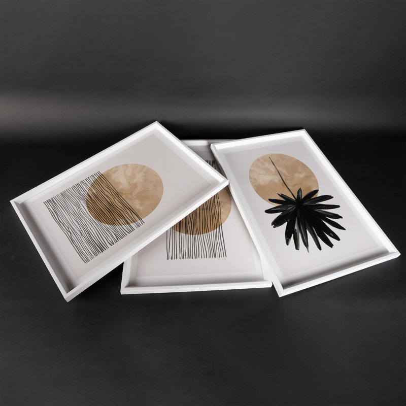 Circular - 3 Piece Single Picture Frame Painting Set on Wood