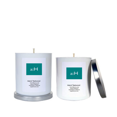 A:H Island Teakwood Scented Tumbler Candle with Glass Holder