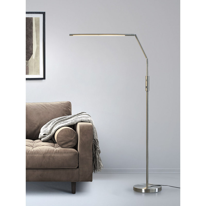 Lampe DEL sur pied 69 po Astrix, Argent