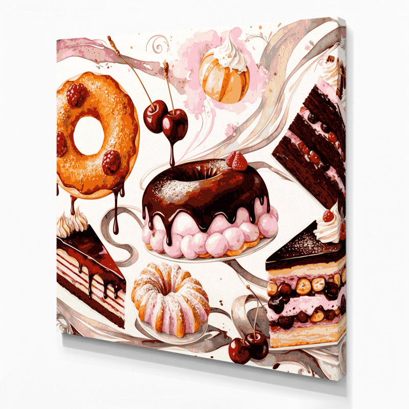 Art mural sur toile Desserts, H 8 po x l 8 po