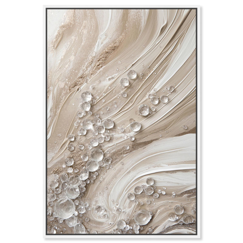 «Viscous Veils III Canvas Elegant Abstracts» par Art Remedy, H 55 po x l 37 po, Cadre blanc