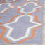 Tapis en laine / coton tissé à la main à plat Rodgers - mauve / orange-1210418864