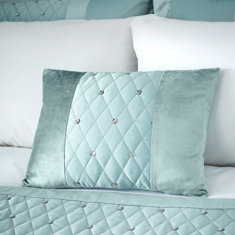 Sequin Cluster Filled 30x40cm Cushion, Duck Egg