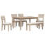 Ensemble de salle à manger 6 pièces de style classique et traditionnel, comprenant une table de salle à manger, 4 chaises rembourrées et un banc