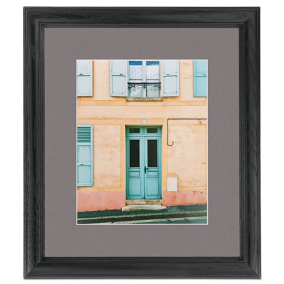 Black Wood Matte Picture Frame with Mat