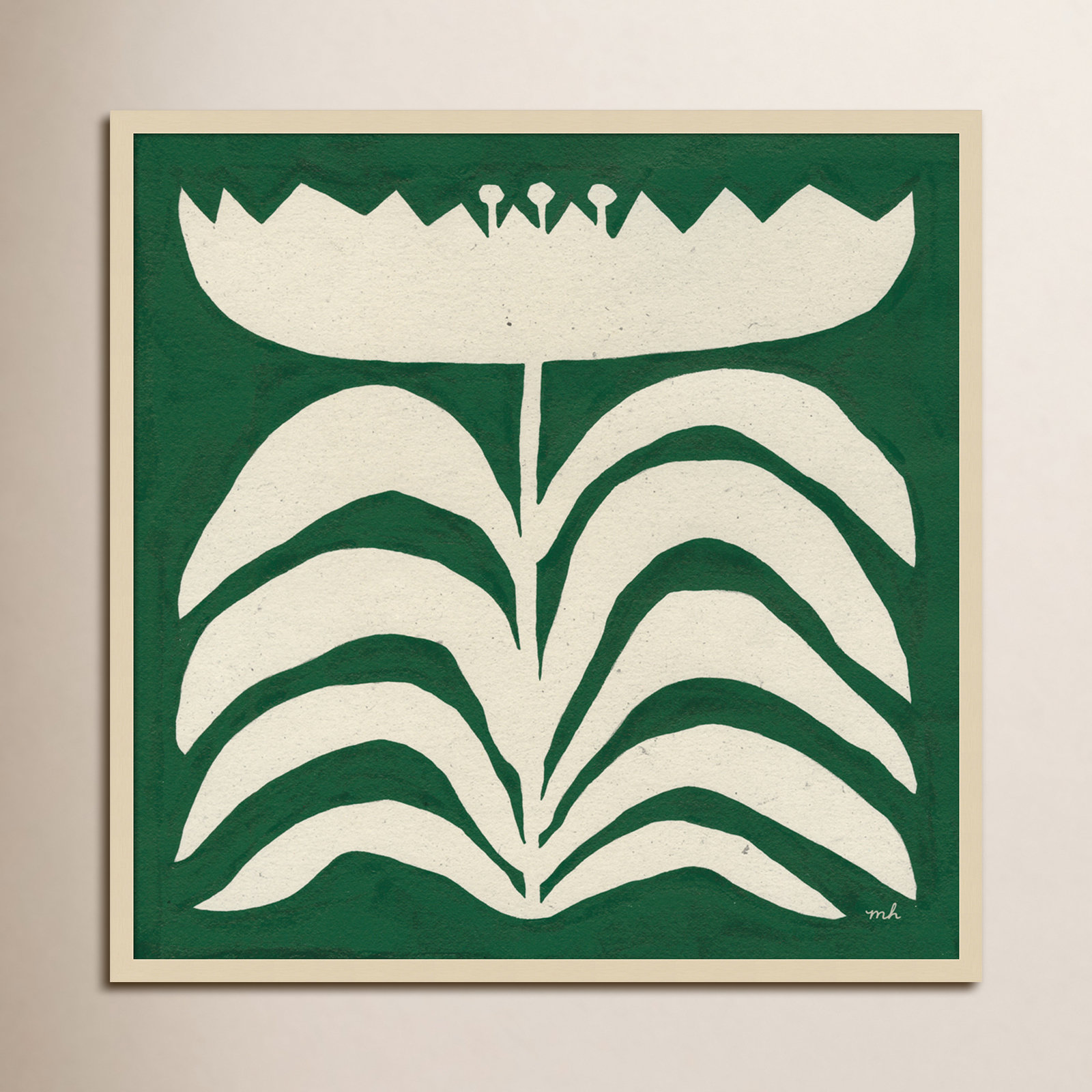 Delighted Floral II Emerald Print, Brown, 33" W x 33" H