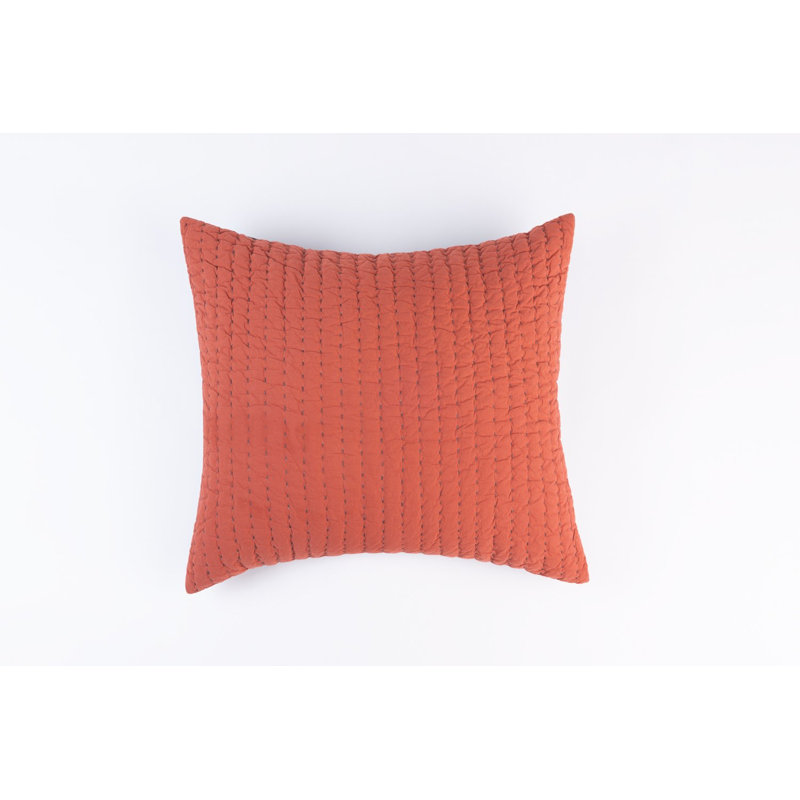 Tane Blue & Orange Pillow Sham, Euro, Brick/Charcoal