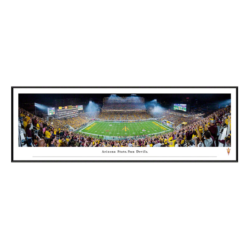 Impression panoramique Arizona State Football, H 13,75 po x l 40,25 po x P 1,125 po, Cadre noir