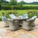 Lotta Heritage 6 Seat Round Rattan Dining Set - with Ice Bucket & Lazy Susan