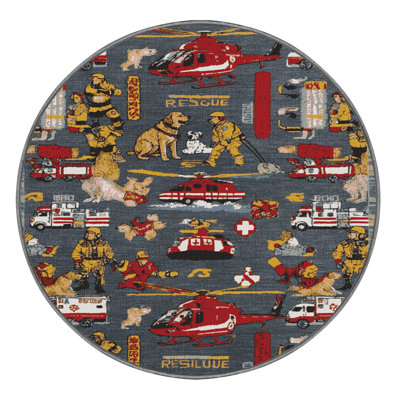 Machine Washable Transportation Gray Area Rug