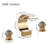 Polished Gold Bathroom Faucet 3 Holes Dual Crystal Handle Vanity Basin Mixer Tap