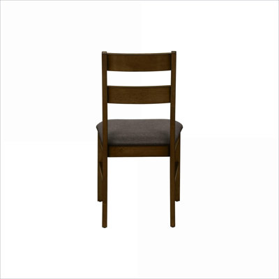 Ensemble de 2 chaises de salle à manger rembourrées brun noyer, chaises d'appoint en bois massif de 37 po pour la cuisine de la salle à manger, style transitionnel pour adultes