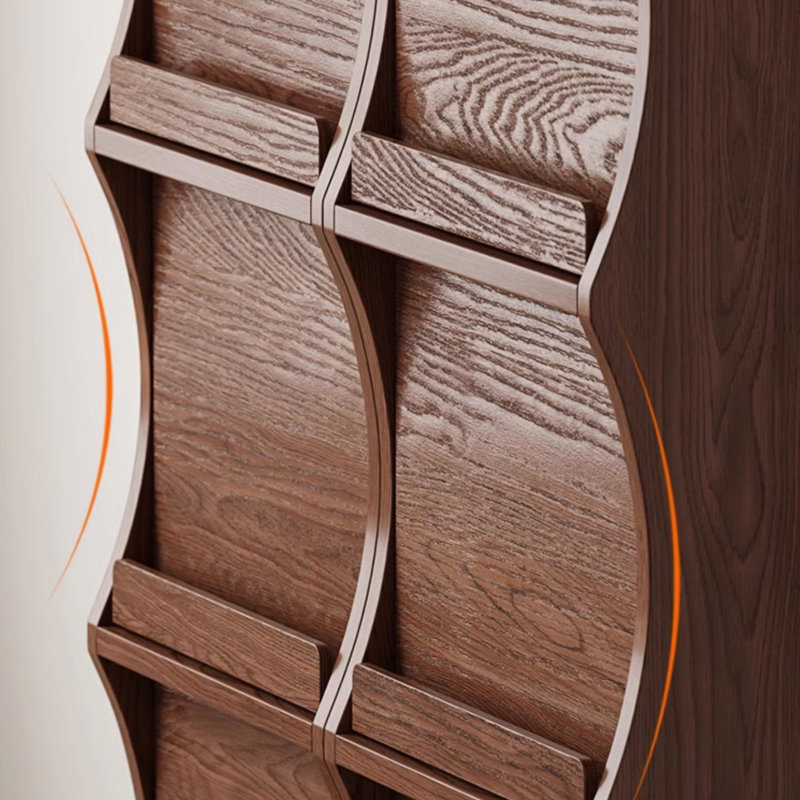 Bibliothèque sur pied en bois massif, Brun