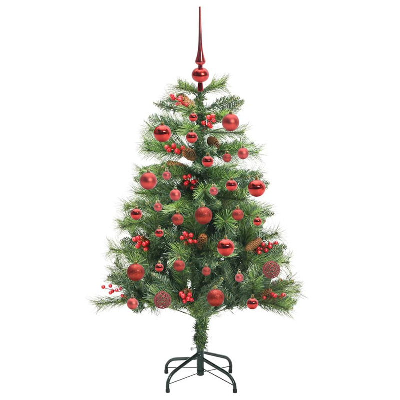 150cm H Lighted Artificial Christmas Tree, Green/Red