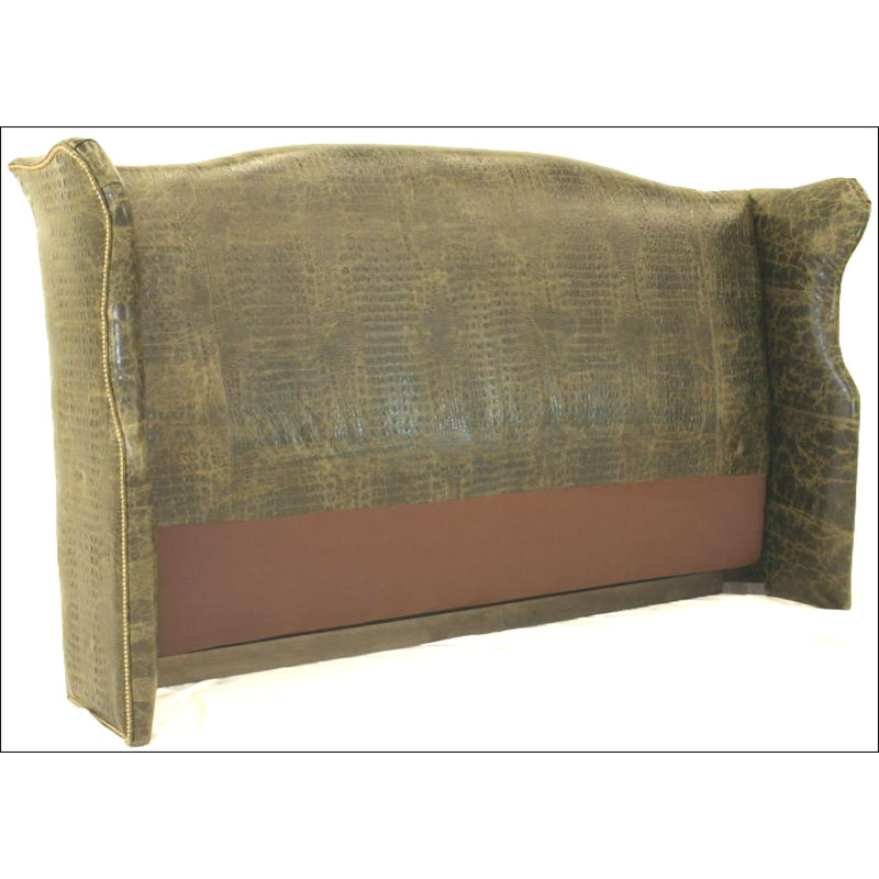 Upholstered Wingback Headboard, Old Silver, French Dark Chocolate, Bella Berry