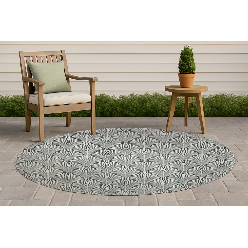 Tapis d'extérieur antidérapant Elegant Palms, Rond 5 pi