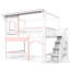 Lit superposé double au-dessus de double avec escalier de rangement, lit convertible avec bibliothèque et fenêtre-1761987559