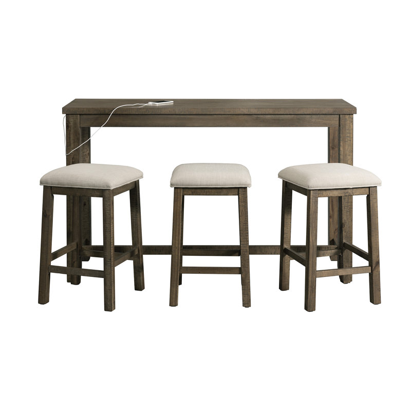 Bonique 3 - Person Solid Wood Top Four Leg Dining Set