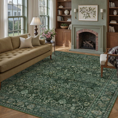 Tapis oriental lavable à la machine avec envers antidérapant Kitty