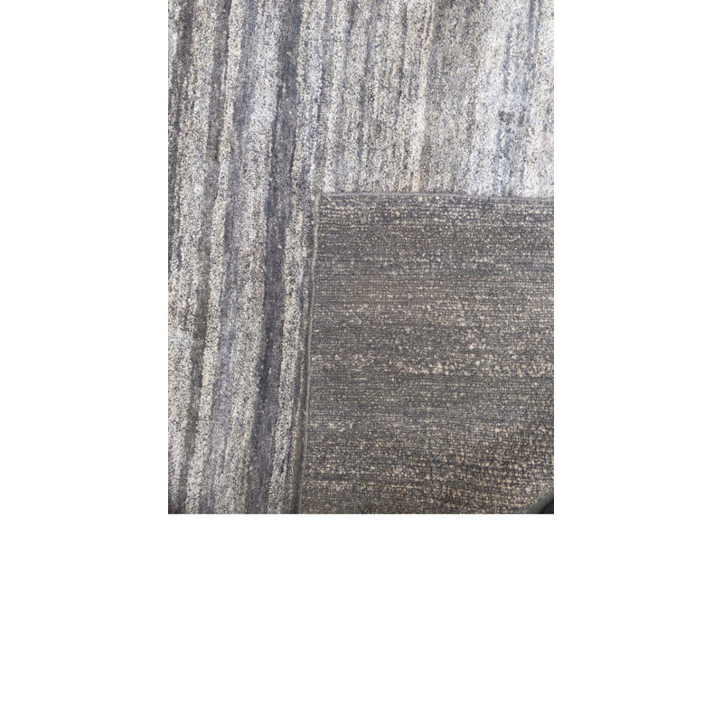 Tapis beige en soie noué à la main de conception unique 7 pi 10 po x 9 pi 7 po Bryndis