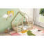Lit simple en bois en forme de maison avec clôture, garde-corps, naturel-2145561637