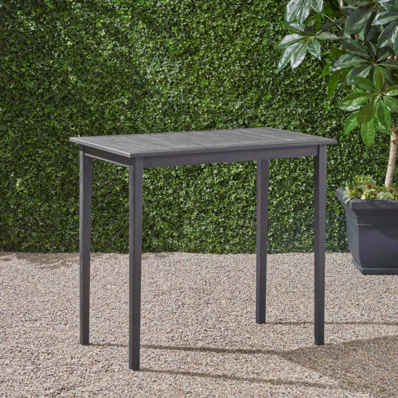 Table de bar d'extérieur minimaliste en bois d'acacia