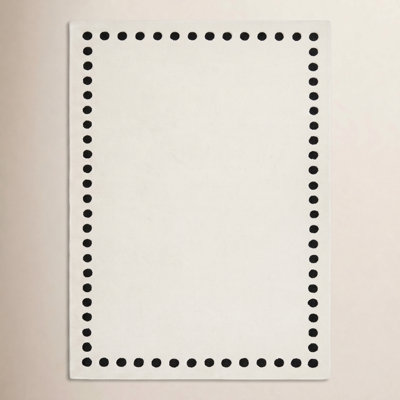Lexy Polka Dots Handmade Tufted Cotton/Wool Area Rug in Ivory/Black