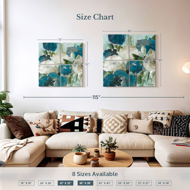 Harnek Indigo Power Square I, 38" H x 38" W